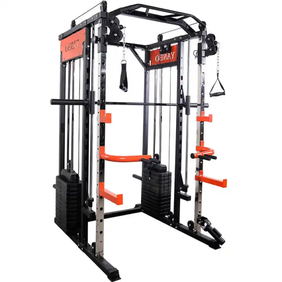 Combination multi functional gym station and full set weight plates