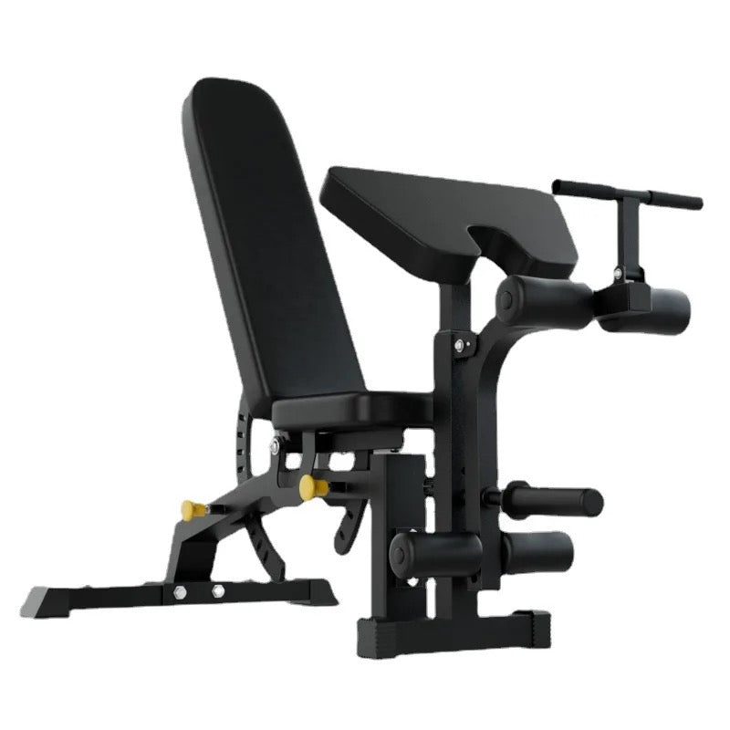 Combination inc Incline bench with preacher padding and leg extension feature