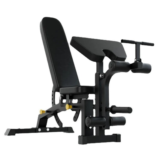 Combination inc Incline bench with preacher padding and leg extension feature